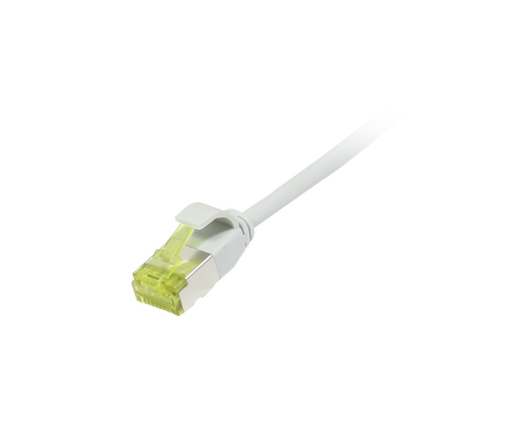 Patchkabel RJ45, CAT6A 500Mhz,  1.0m, grau, U/FTP, slimline rund d=3,8mm, TPE/LSZH(Superflex), AWG32, mit CAT7 Rohkabel, Synergy 21